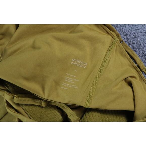 New Girlfriend Collective Dress Medium Mustard Yellow Naomi Workout Shelf Bra - Picture 11 of 12